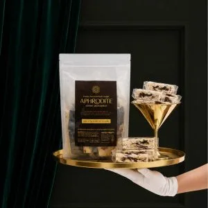 Saffron Rose Fig Honey Nougat gift pack from Sacred Delights, handcrafted artisanal nougat in South Africa